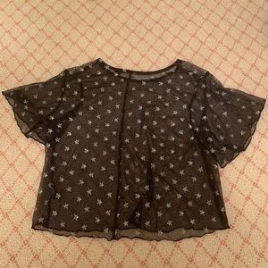 Sheer Silver Star Top